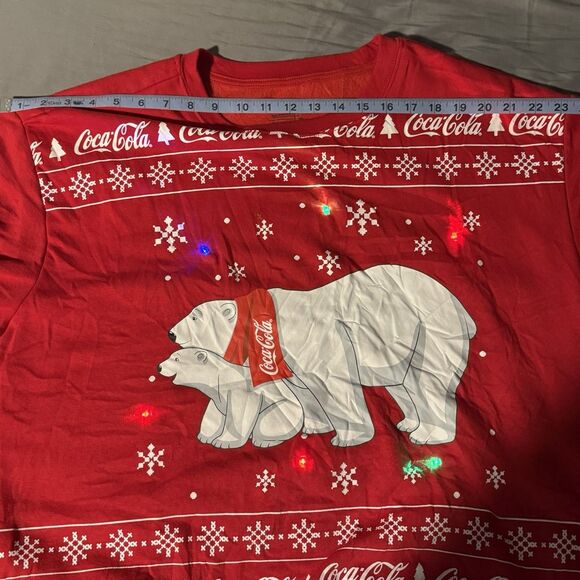 Christmas Coca Cola Polar Bear Light Up Christmas Sweatshirt XL - Picture 7 of 10